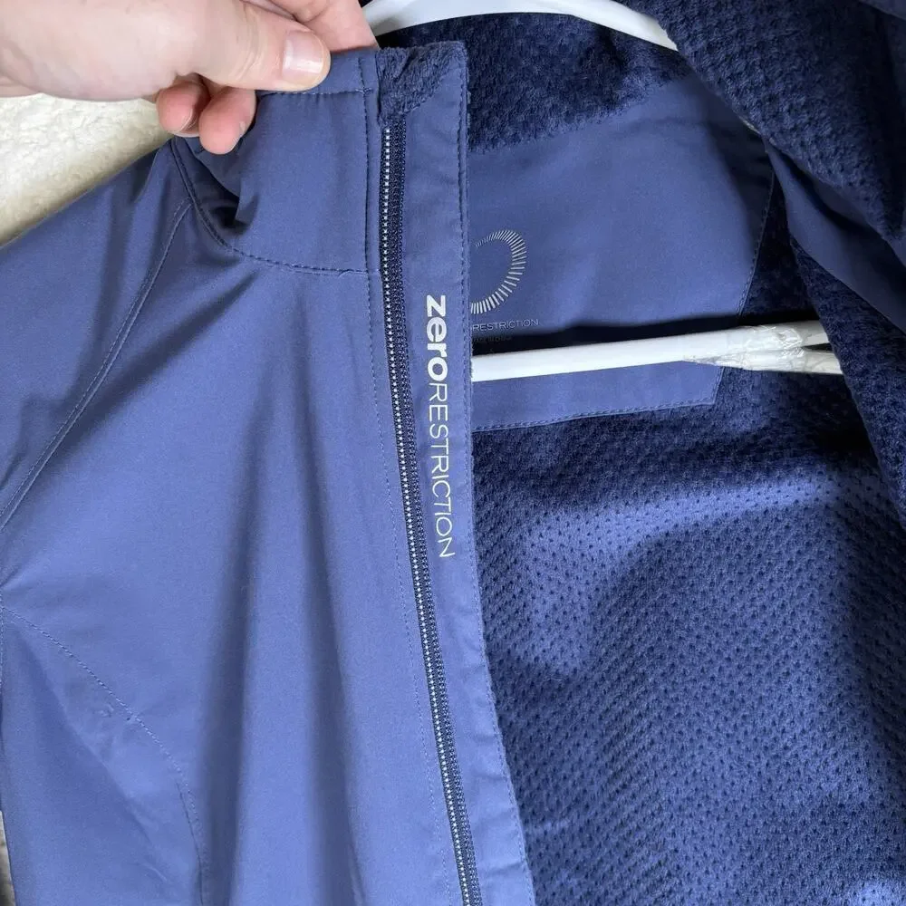 Zero Restriction Abbey Jacket Womens Small Blue Waterproof Waffle Lined Fleece
